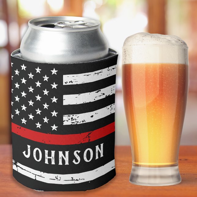 Porta-lata Sinalizador de Bombeiro Personalizado Linha Vermel (Criador carregado)