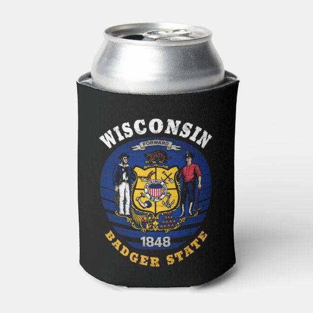 PORTA-LATA SINALIZADOR DO ESTADO DO WISCONSIN BADGER (Can Front)