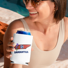 Porta-lata Sinalizador do Tennessee e texto personalizado da 