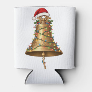 Porta-lata Sino de Navio Chapéu de Papai Noel Luzes de Natal 
