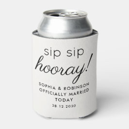 Porta-lata Sip Sip Hooray Casamento Favor De Branca Engraçado