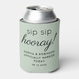 Porta-lata Sip Sip Hooray Casamento Favor Sage Verde Engraçad