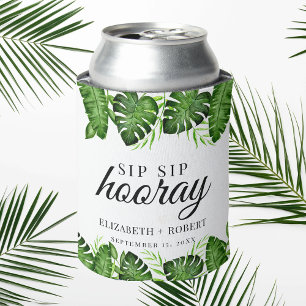 Porta-lata Sip Sip Hooray Tropical Watercolor Summer