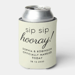 Porta-lata Sip Sip Hooray Wedding Favorece Beige Engraçado