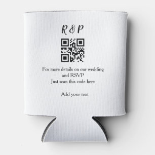 Porta-lata Site de casamento rsvp q r código adicionar nome t