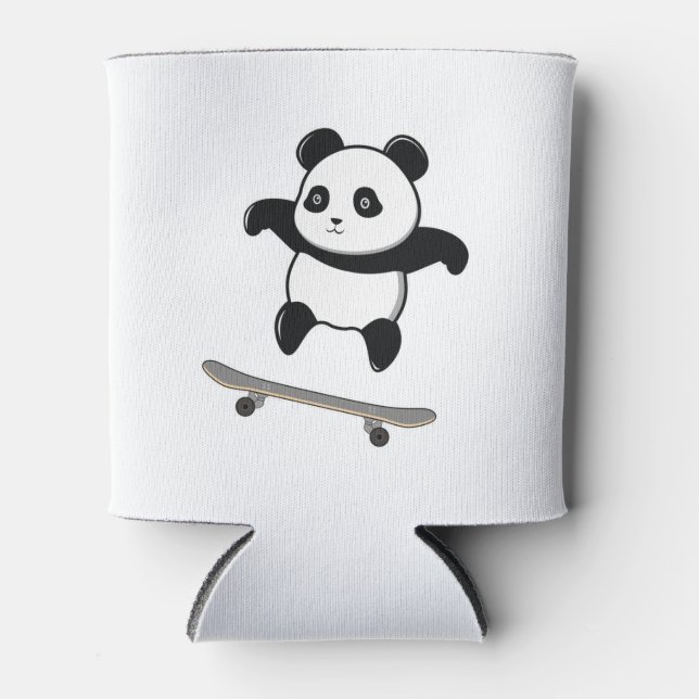 Porta-lata Skateboard de Panda Bebê (Frente)