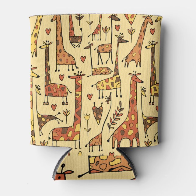 Porta-lata Sketch Giraffe, Design De Diversão Sem Olho. (Frente)