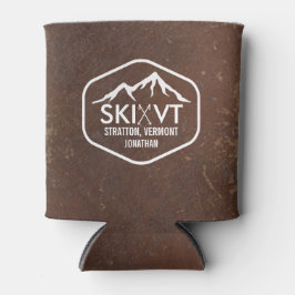 Porta-lata Ski Vermont Stratton Stowe Killington Faux Leather