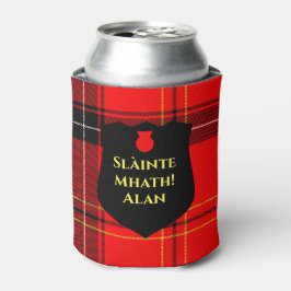 Porta-lata Slàinte Mhath Scottish Cheers Red Tartan