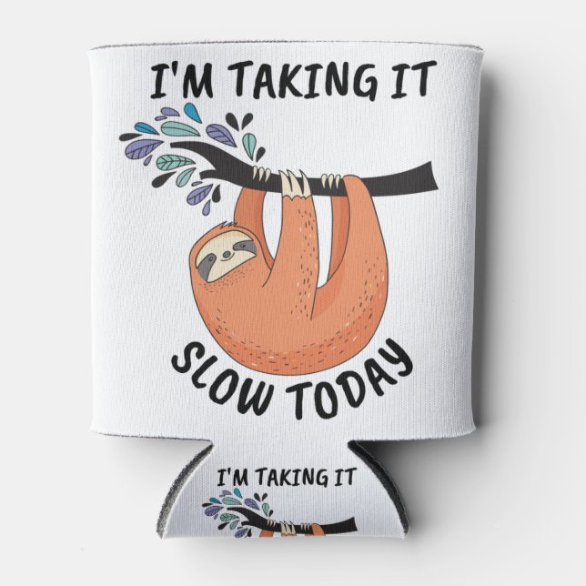 Porta-lata Sloth, vou atrasar hoje (Frente)