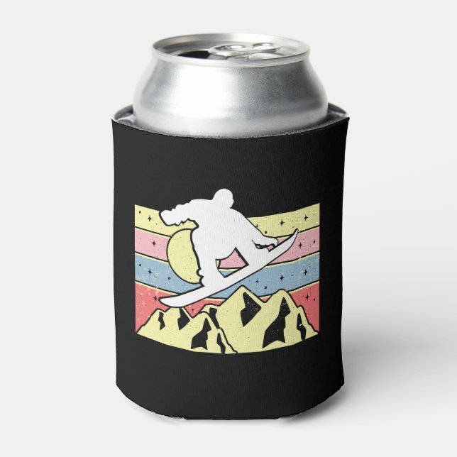 Porta-lata Snowboarder Snowboard Retro (Can Front)