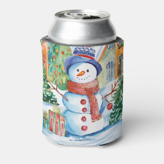 Porta-lata Snowman Adicionar Nome Presente de Natal (Can Back)