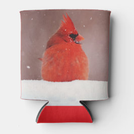 Porta-lata Snowy Cardinal Red Bird Cozy pode arrefecer