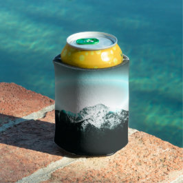 Porta-lata Snowy mountain mysterious blue neon light