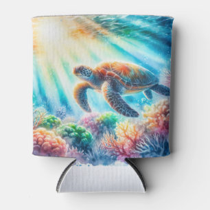 Porta-lata Sob a tartaruga marinha oceânica