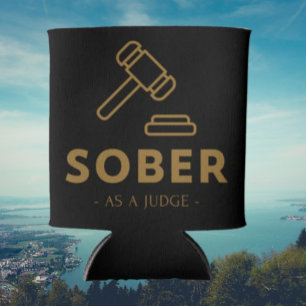Porta-lata Sober Como Juiz - Dourada Gavel Beefeer Cooler