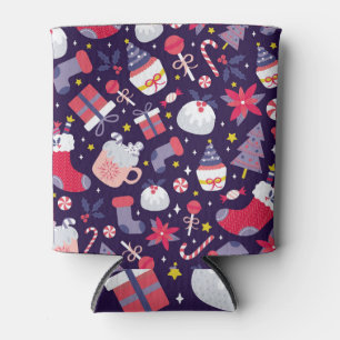 Porta-lata Sobremesas de Natal, padrão antigo estrelado.