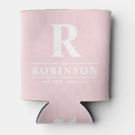 Porta-lata Sobrenome & Inicial Rosa Suave