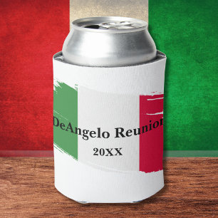 Porta-lata Sobrenome Italiano Nome Bandeira Personalizada Cor