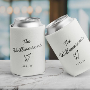 Porta-lata Sobrenome Simples de Casamento Minimalista Moderno