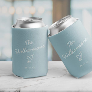 Porta-lata Sobrenome Simples de Casamento Minimalista Moderno