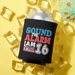 Porta-lata Soe o alarme sou 16 Bombeiro 16. Aniversário