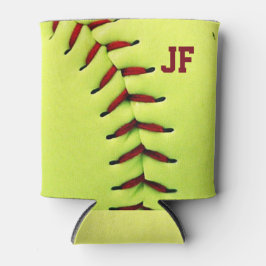 Porta-lata Softball amarelo personalizado