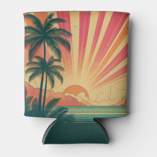 Porta-lata Sol retrô/vintage tropical/havaiano