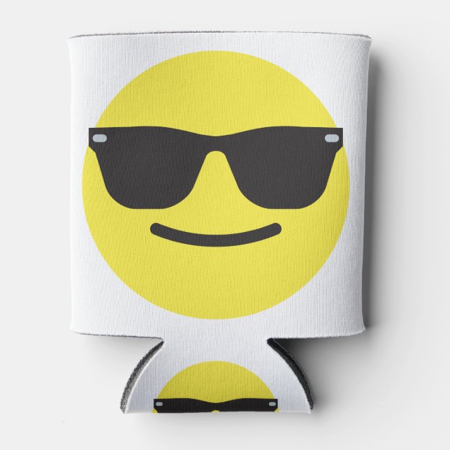 Porta-lata Sorria Com Óculos De Sol Enfrentando Emoji Mug (Frente)