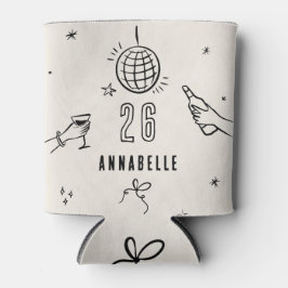 Porta-lata sorvete de natação desenhado à mão