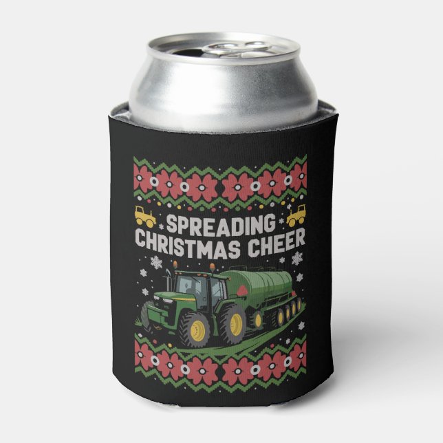 Porta-lata Spreading Xmas Cheer Farming Tractor Ugly Sweat (Can Front)