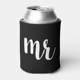Porta-lata Sr. preto & branco, noivo, roteiro chique, wedding