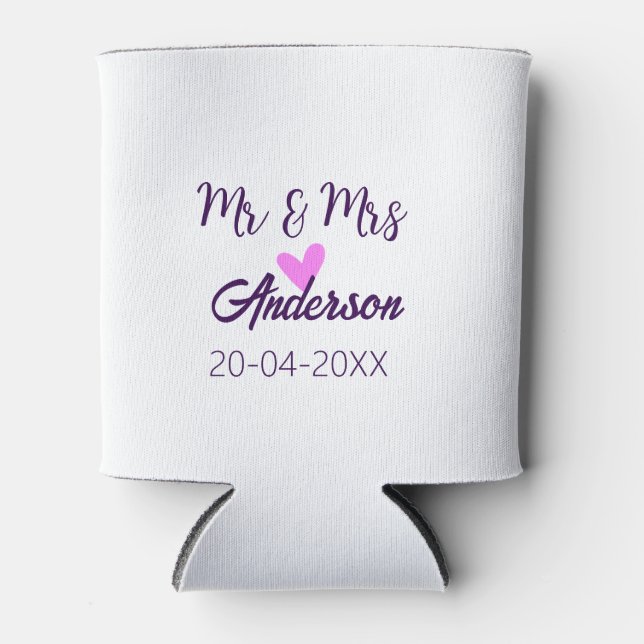 Porta-lata Sr. & Sra. adicionar nome da família data ano casa (Frente)