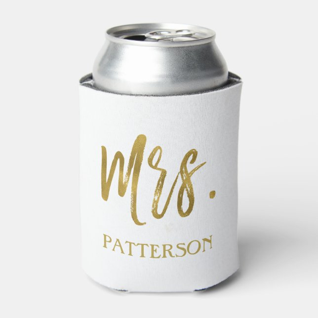 Porta-lata Sra. Sobrenome Gold Foil Can Cooler (Can Front)
