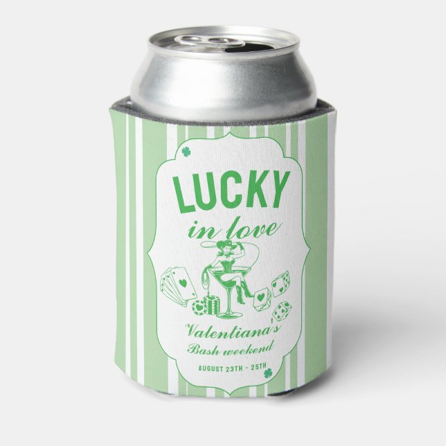 Porta-lata St patrcik lucky bachelorette in love party (Can Back)