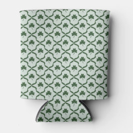 Porta-lata St. Patrick's Day Preppy Shamrock Clover Lattice 
