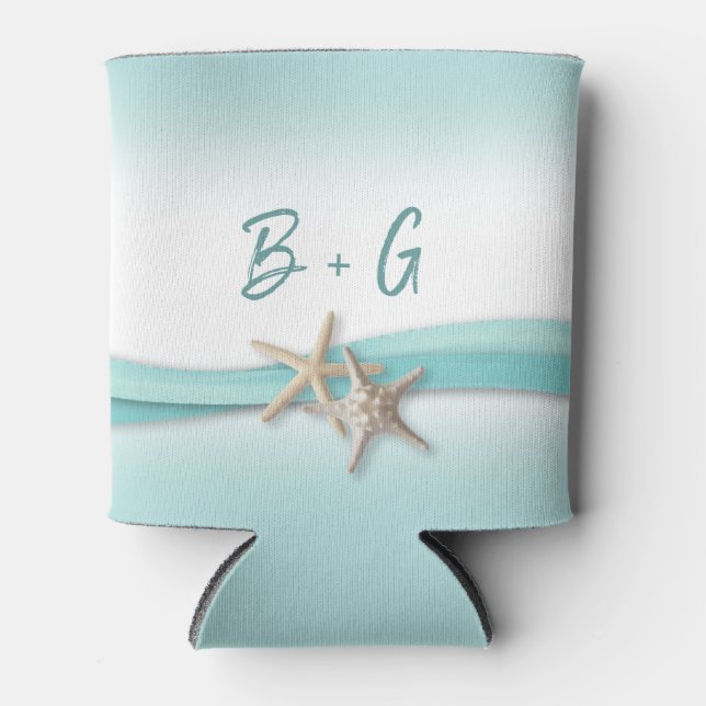 Porta-lata Starfish e Ribbon Vintage Beach (Frente)