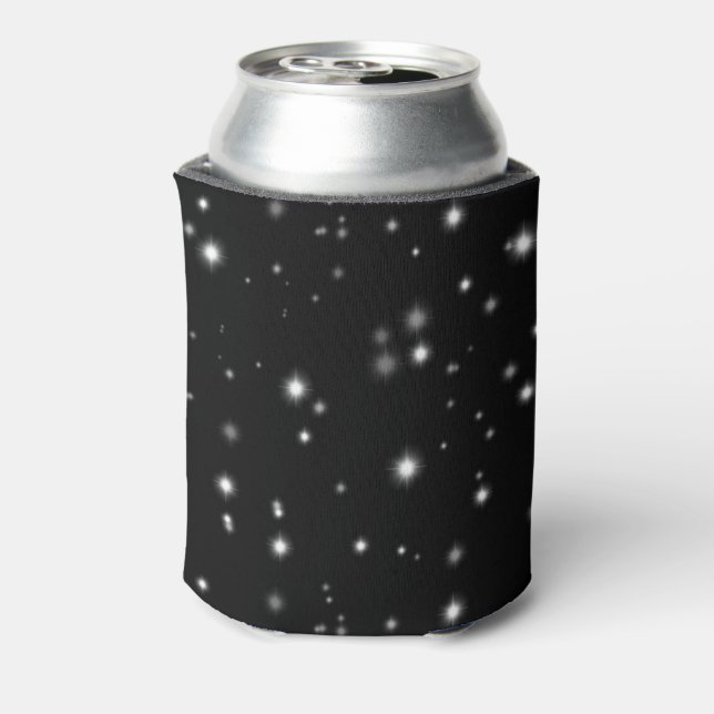 Porta-lata Starlight Sparkles Black and White Stars (Can Back)