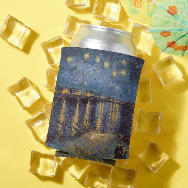 Porta-lata Starry Night Over Rhone River por Vincent Van Gogh (Verão in situ)