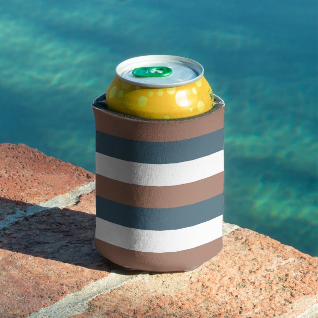 Porta-lata Stripes Mocha Castanho Branco (Piscina in situ)
