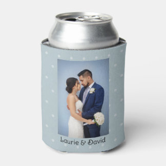 Porta-lata Sua Foto e Pontos Polka de Texto Personalizados