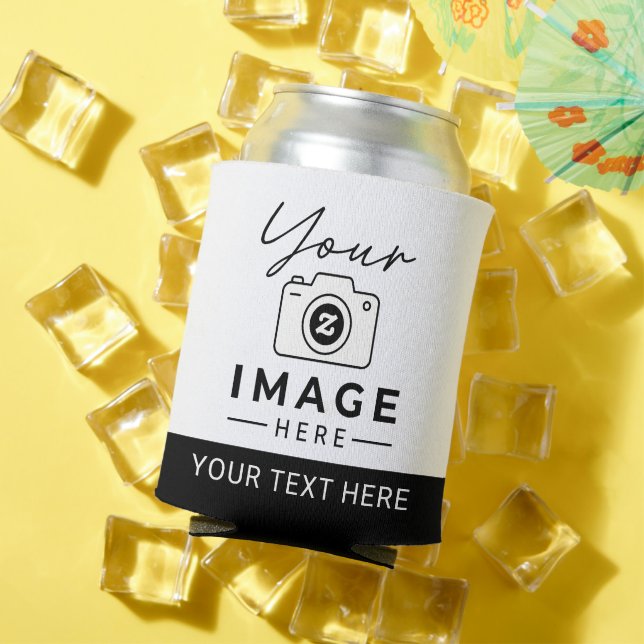 Porta-lata Sua Própria Foto com Mensagem Personalizada (Verão in situ)