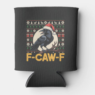 Porta-lata Suéter feio de Natal F-Caw-F divertido corvo Xmas