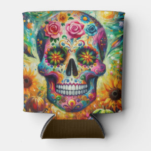 Porta-lata Sugar Skull Dia De Los Muertos Dia dos Mortos
