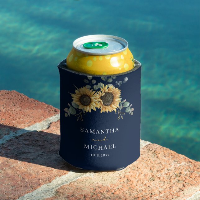 Porta-lata Sunflower Eucalyptus Floral Qualquer Casamento De  (Piscina in situ)