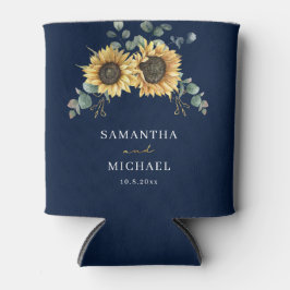 Porta-lata Sunflower Eucalyptus Floral Qualquer Casamento De