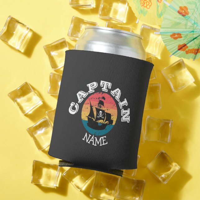 Porta-lata Sunset Jolly Roger Pirate - Navio do Partido (Verão in situ)