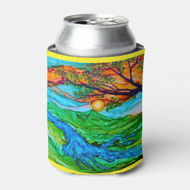 Porta-lata Sunset on Pedernales Can Cooler (Can Front)