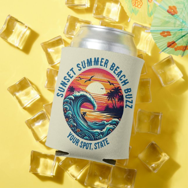Porta-lata Sunset Surfing Beach Buzz- (Verão in situ)
