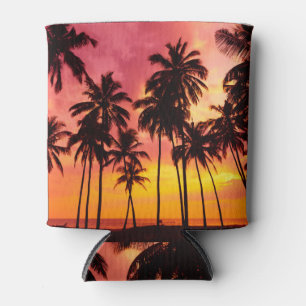 Porta-lata Sunset Tropical: Serenidade Silhueta Palma.